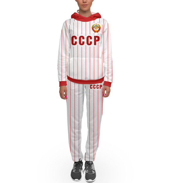 Женский спортивный костюм с изображением СССР цвета Белый