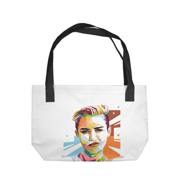 Пляжная сумка с притом Miley Cyrus цвета  Пляжная сумка с изображением Miley Cyrus цвета