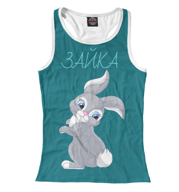 Женская майка-борцовка с изображением Зайка цвета Белый