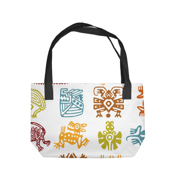 Пляжная сумка с изображением Тотем Майя цвета 