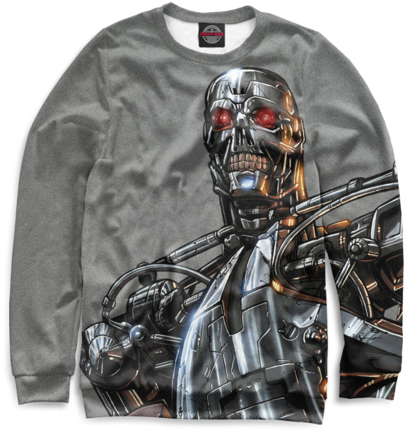 Женский свитшот с изображением Терминатор цвета Белый