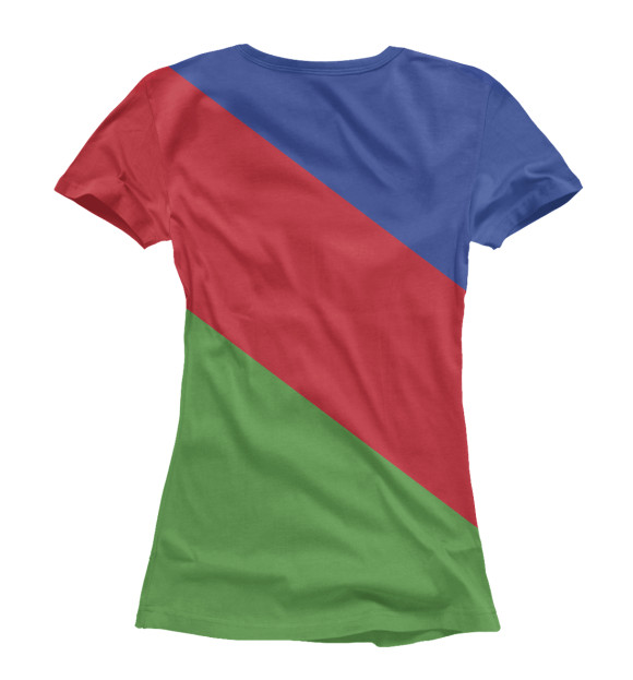 Женская футболка с изображением Azerbaijan - герб и флаг цвета Белый