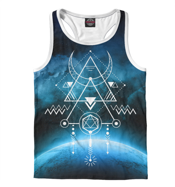 Мужская майка-борцовка с изображением Тайна цвета Белый