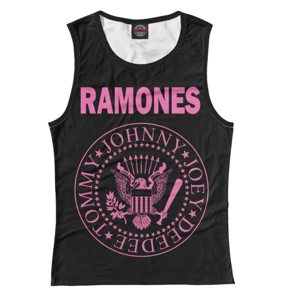 Женская майка с изображением RAMONES PINK цвета Белый