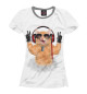 Футболка для девочек Cat music lover