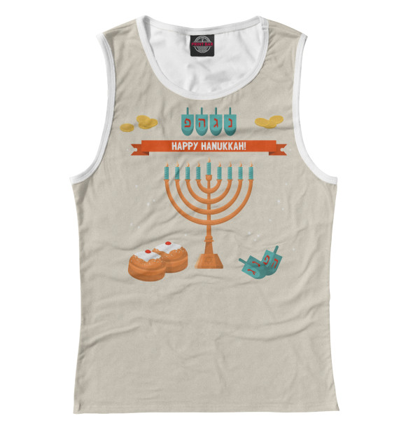 Майка для девочки с изображением Ханука цвета Белый