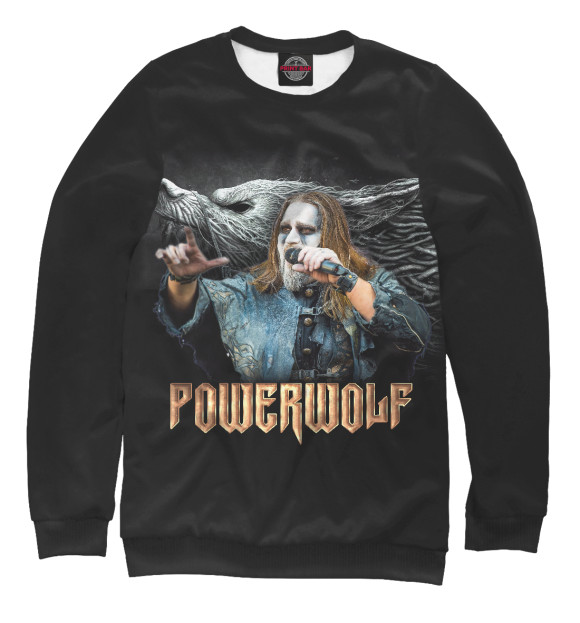 Мужской свитшот с изображением Powerwolf - Attila Dorn цвета Белый