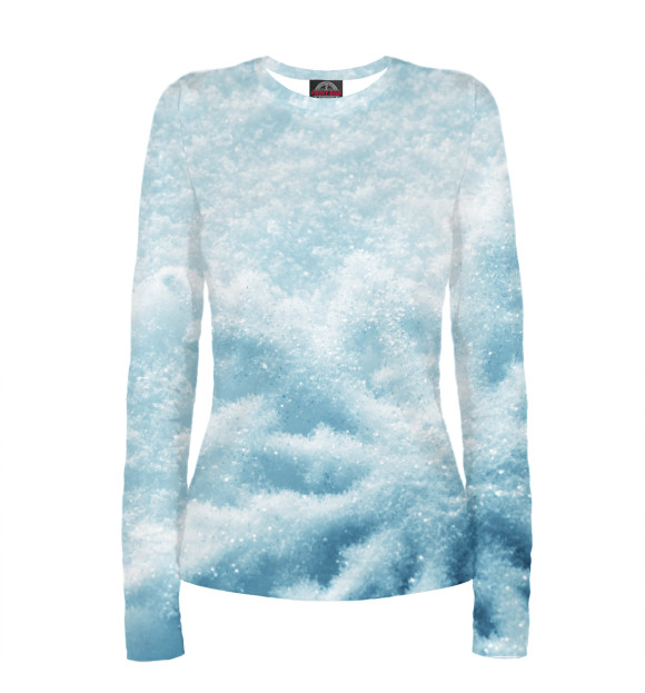 Женский лонгслив с изображением Снежинка цвета Белый