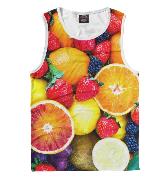 Майка для мальчика с изображением Фрукты цвета Белый