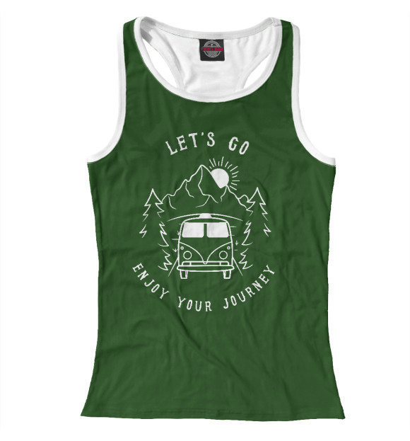 Женская майка-борцовка с изображением Путешествие цвета Белый