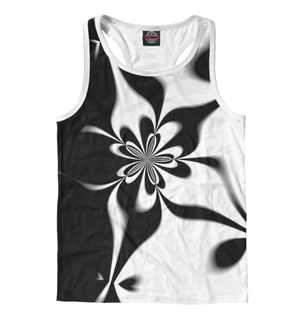 Мужская майка-борцовка с изображением Black and White цвета Белый