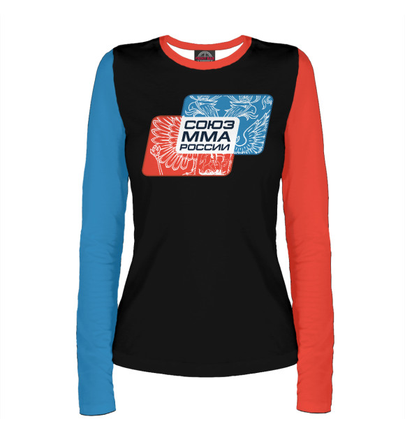 Женский лонгслив с изображением Союз ММА России цвета Белый