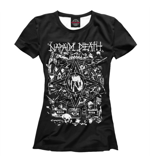 Женская футболка с изображением Napalm Death цвета Белый