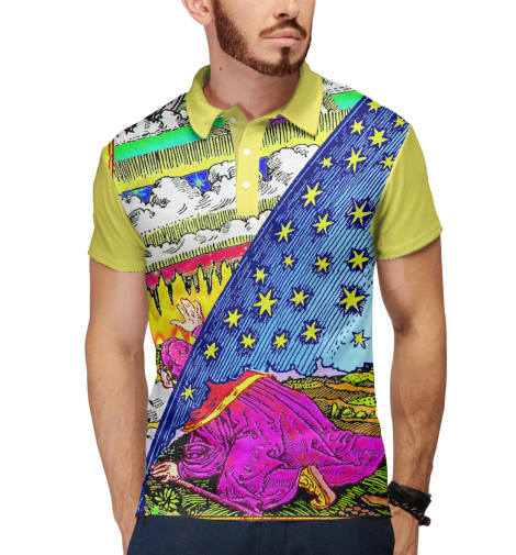 

Поло Print Bar, Белый, Гравюра Фламмариона в цвете