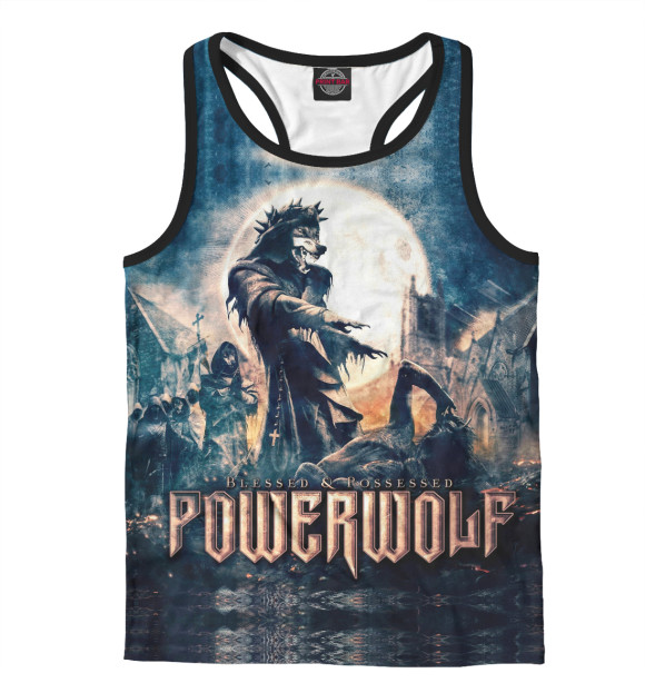 Мужская майка-борцовка с изображением Powerwolf цвета Белый