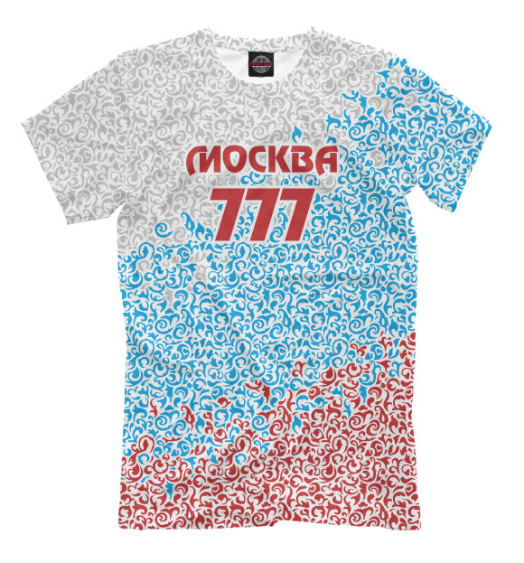 Футболка для мальчиков с изображением Москва - регион 777 цвета Молочно-белый