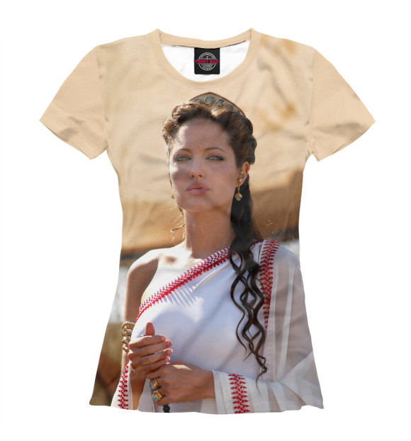 Женская футболка с изображением Александр — Анджелина Джоли цвета Белый