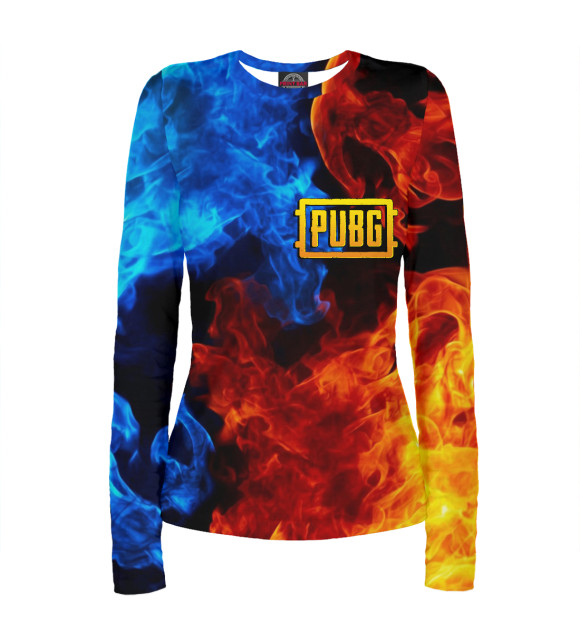 Женский лонгслив с изображением PUBG цвета Белый
