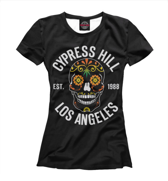 Футболка для девочек с изображением Cypress Hill цвета Белый