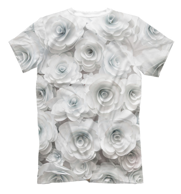 Мужская футболка с изображением White roses цвета Белый
