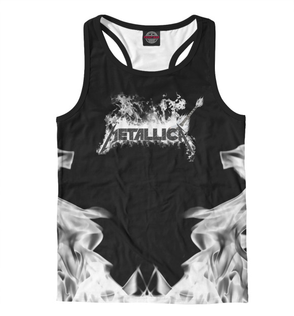 Мужская майка-борцовка с изображением Metallica цвета Белый