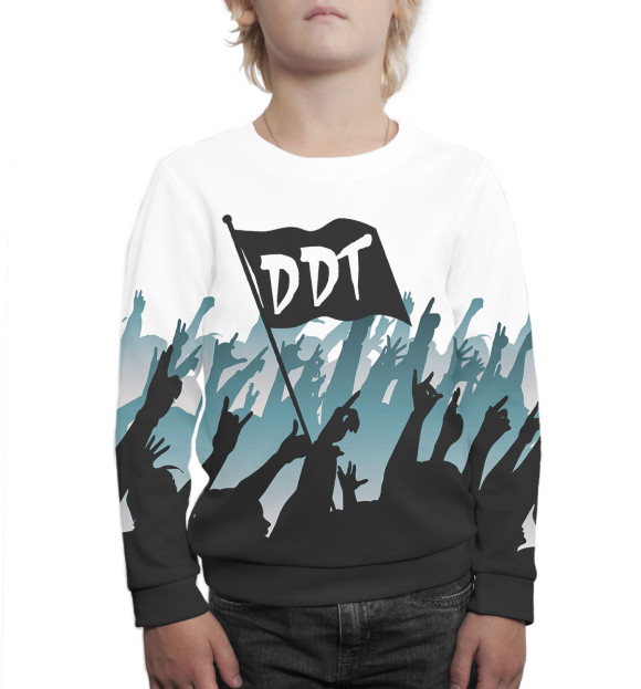 Свитшот для мальчиков с изображением DDT цвета Белый