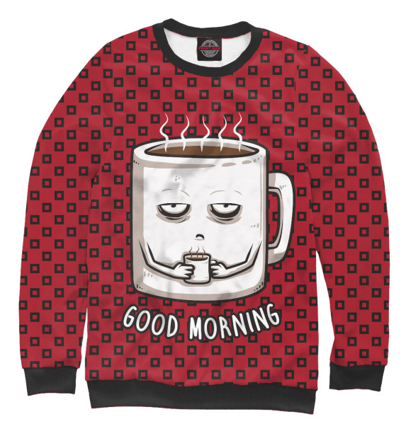 Женский свитшот с изображением Good Morning цвета Белый
