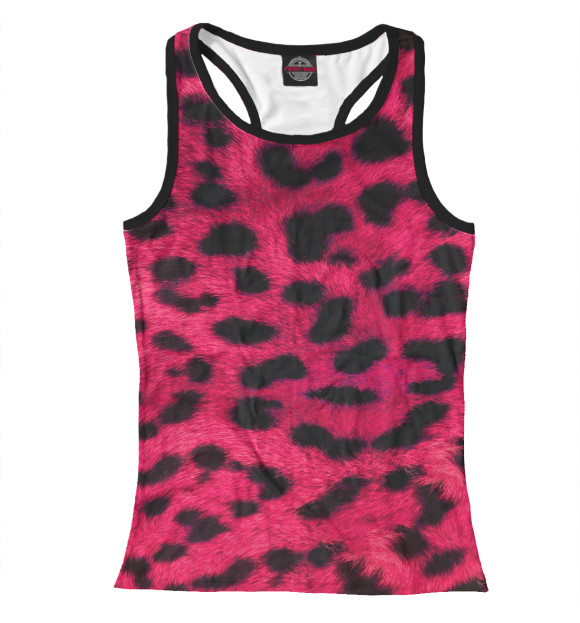 Женская майка-борцовка с изображением Окрас леопарда цвета Белый