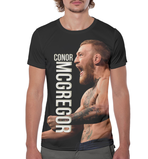 Мужская футболка с изображением Conor McGregor цвета Белый