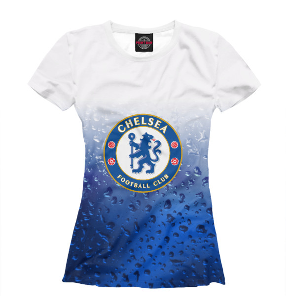 Женская футболка с изображением Chelsea цвета Белый