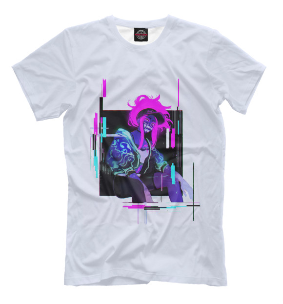 Мужская футболка с изображением Akali KDA цвета Молочно-белый