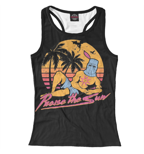 Женская майка-борцовка с притом Пляжный Souls цвета Белый Женская майка-борцовка с изображением Пляжный Souls цвета Белый