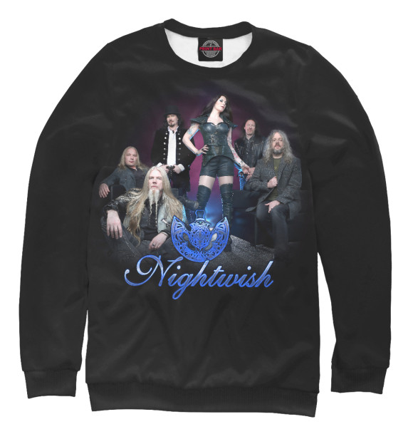 Мужской свитшот с изображением Nightwish цвета Белый
