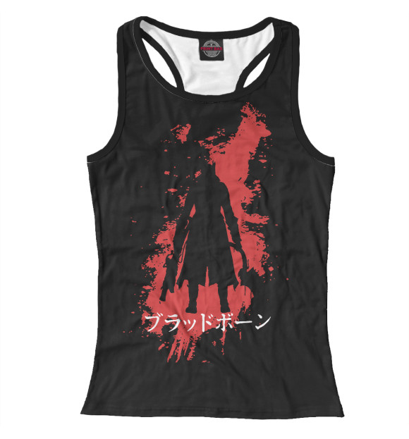 Женская майка-борцовка с притом Bloodborne цвета Белый Женская майка-борцовка с изображением Bloodborne цвета Белый
