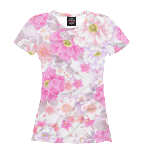 Женская футболка с изображением Весна цвета Белый