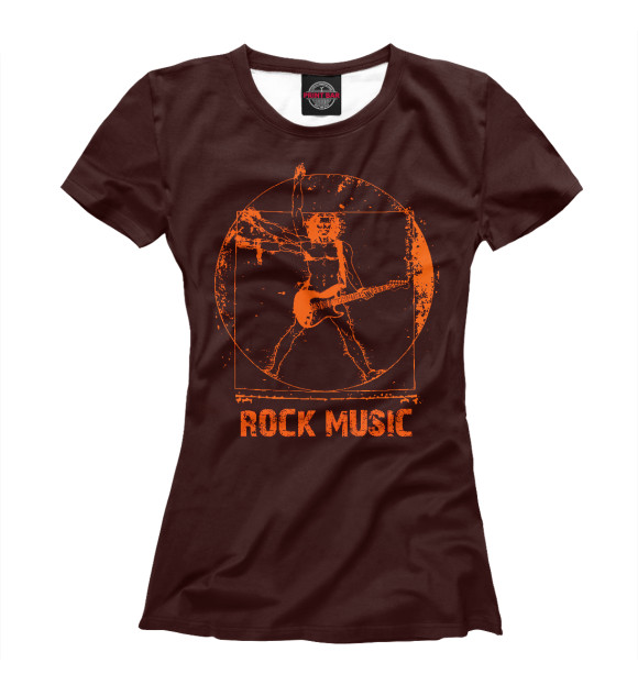 Женская футболка с изображением Rock Music цвета Белый