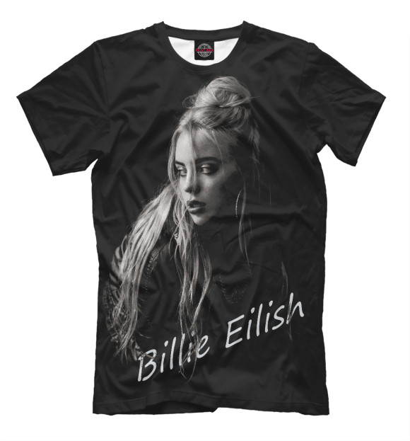 Мужская футболка с изображением Billie Eilish цвета Белый