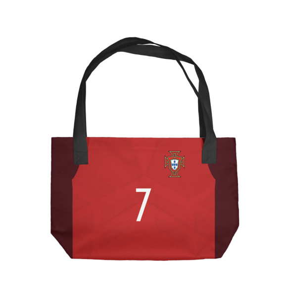 Пляжная сумка с изображением Криштиану Роналду Форма Сборной Португалии цвета 