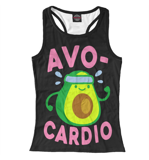 Женская майка-борцовка с изображением Avo-Cardio цвета Белый