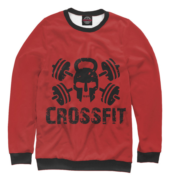 Мужской свитшот с изображением Crossfit Skull цвета Белый