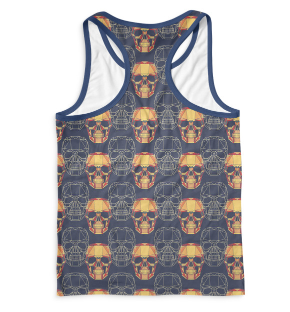 Мужская майка-борцовка с изображением Черепа цвета Белый