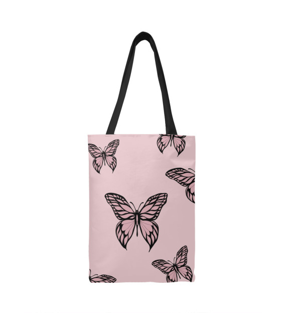 Сумка-шоппер с изображением Розовые бабочки цвета 