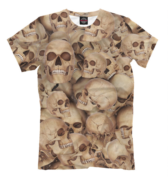 Мужская футболка с изображением Death's head цвета Молочно-белый