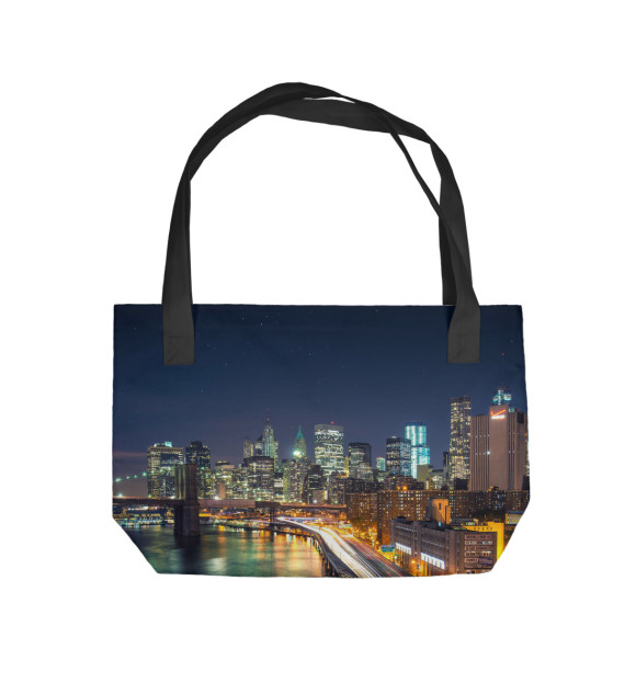 Пляжная сумка с изображением Город на Реке цвета 