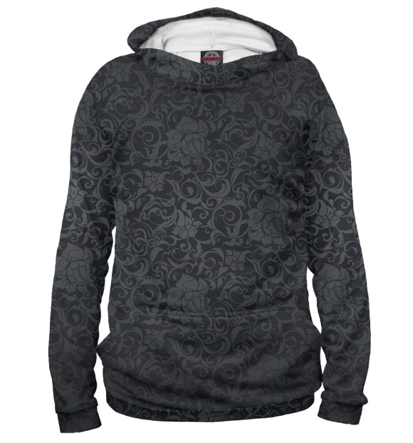 Женское худи с изображением Gray rose цвета Белый