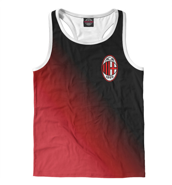 Мужская майка-борцовка с изображением AC Milan цвета Белый