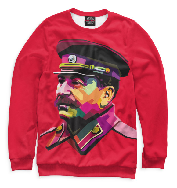 Женский свитшот с изображением Сталин цвета Белый