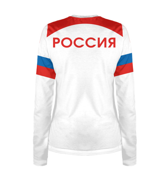 Женский лонгслив с изображением Сборная России цвета Белый