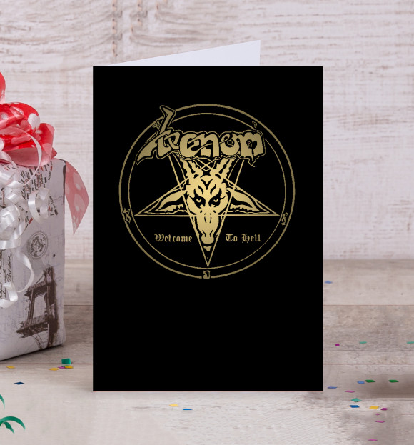 Открытка с притом Venom цвета Белый Открытка с изображением Venom цвета Белый