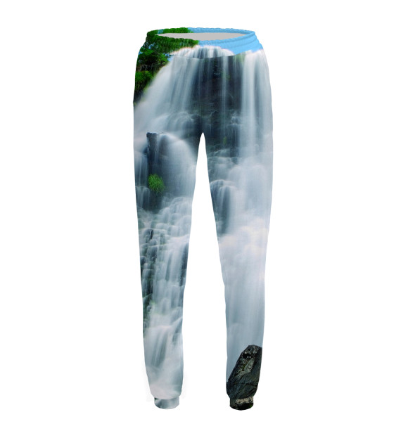 Женские спортивные штаны с изображением Водопад цвета Белый